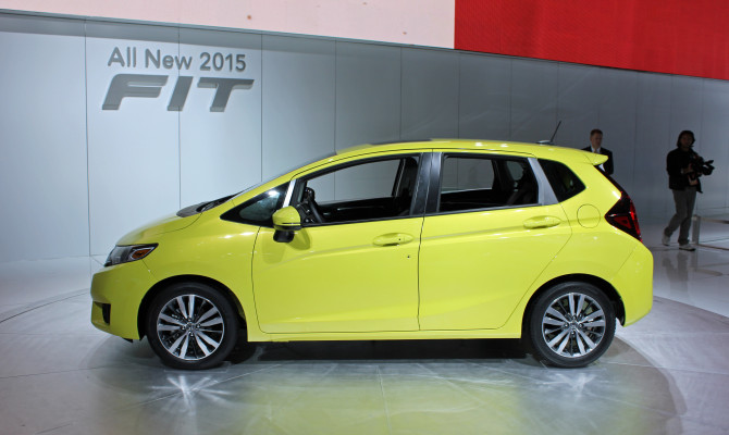 2015 Honda Fit: The new fit gets a 1.5-litre, direct-injection four-cylinder engine mated to a continuously variable transmission. Fuel consumption is estimated to be a miserly 7.13/5.74 L/100km (city/highway).