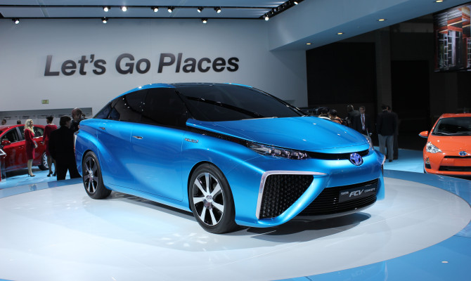 Toyota FCV: A hydrogen fuel cell powered car, expected in late 2015.