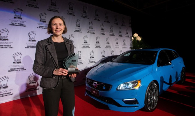 Margareta Mahlstedt accepting the Canadian Car of the Year award